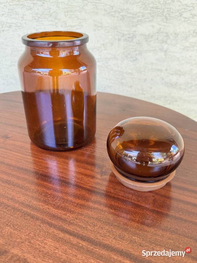 Szklany słoik bursztynowy apteczny do Garwolin