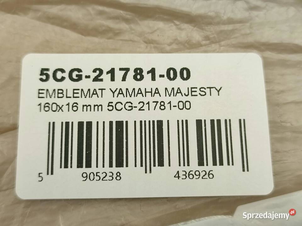 NAKLEJKA EMBLEMAT NA ZADUPEK PRAWA STR YAMAHA lubelskie