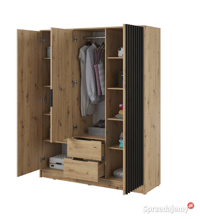 Nowoczesna szafa z lamelami i lustrem 155 Wrocław