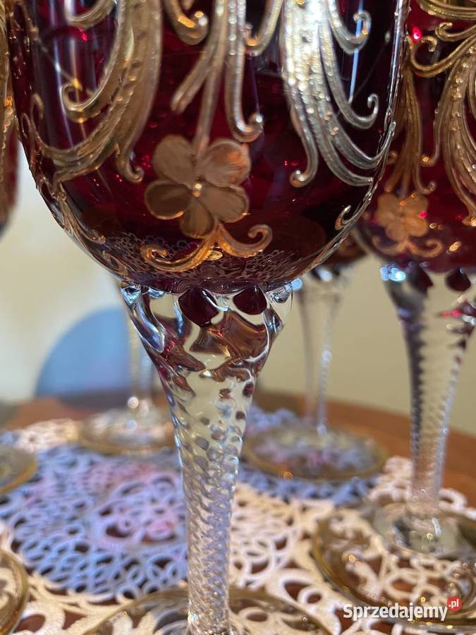 Kieliszki do wina zlocone Bohenia Czechy Jelenia Góra