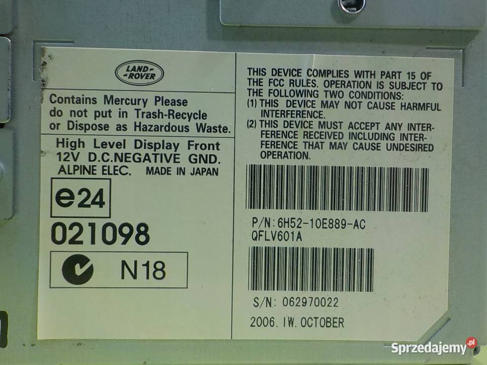 LAND ROVER FREELANDER II 22 TD4 07r wyswietlacz Suków