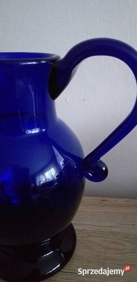Kobaltowy dzbanek z czasów prl Przedbórz
