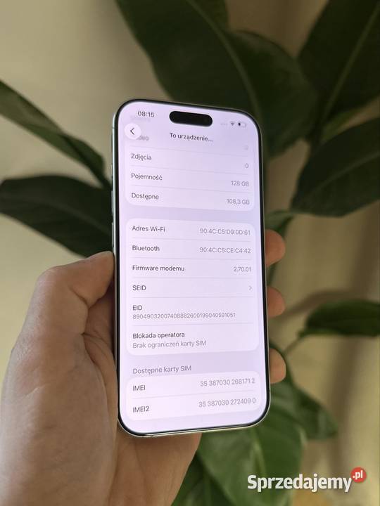 iPhone 16 Pro 128GB 89 White Titanium Stan Bełchatów