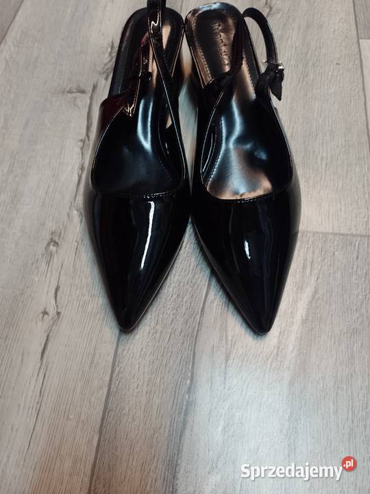 43 CZARNE czółenka wieczorowe z odkrytą piętą Kraków