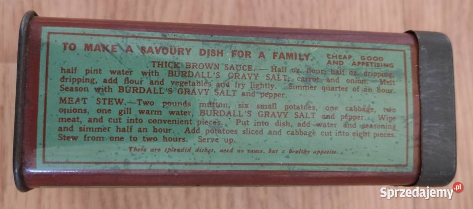Stara puszka Burdalls Gravy Salt vintage UK lata Pozostałe Wólka Pełkińska