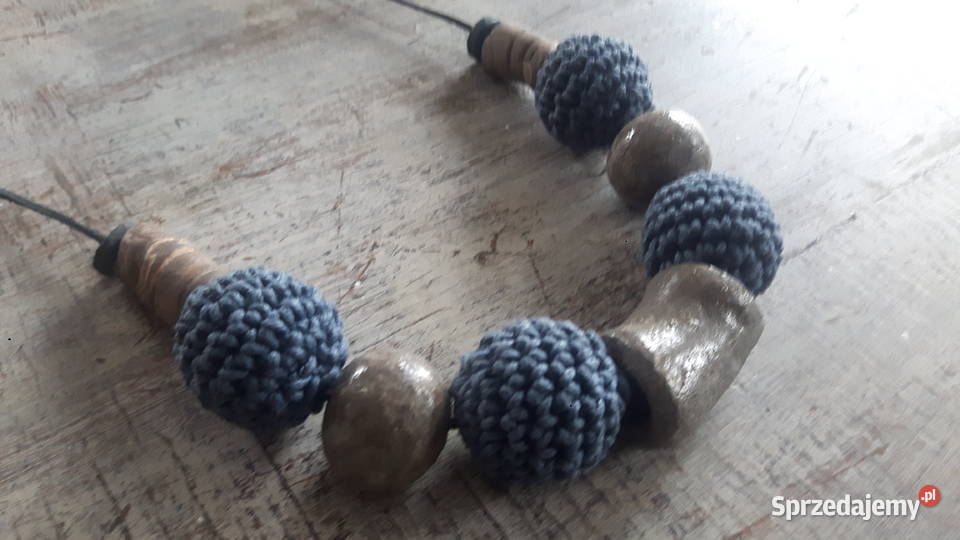 Naszyjnik ceramiczny ręcznie wykonany Otwock