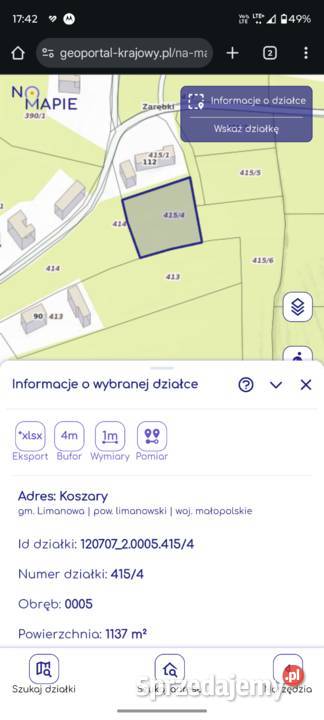 Na sprzedaż działka widokowa na Koszarach Koszary