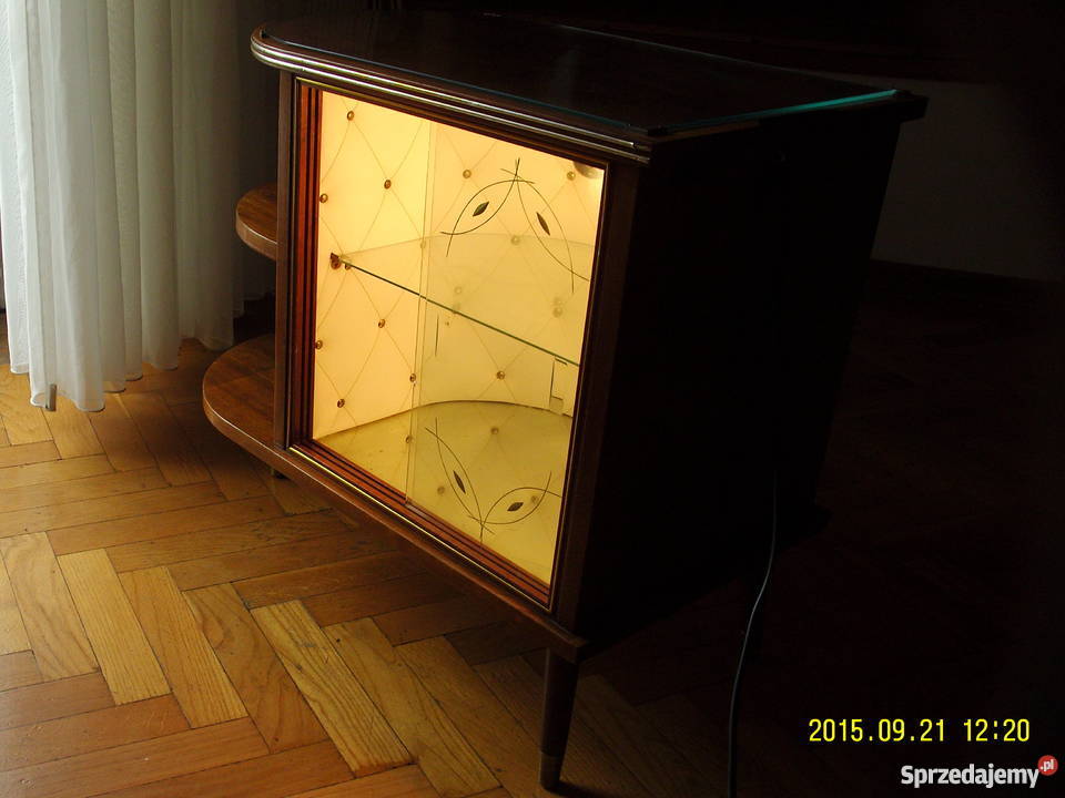 Szafkabarek podświetlany tapicerowany 100 PRL Meble Antyki, Sztuka, Kolekcje mazowieckie Warszawa