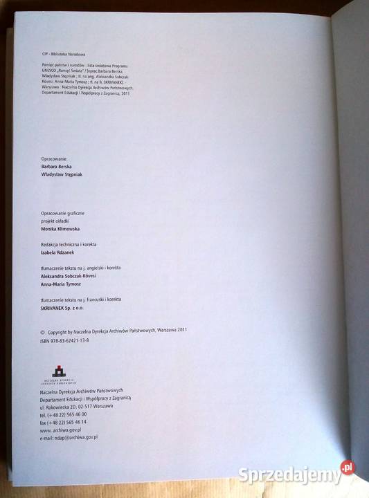 Książkaalbum Pamięć państw i narodów ISBN 9788362421138 Legionowo