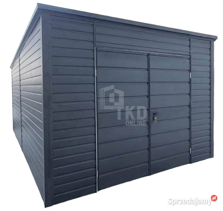 Garaż Blaszany 4x6 Brama uchylna Antracyt TKD152 Sopot
