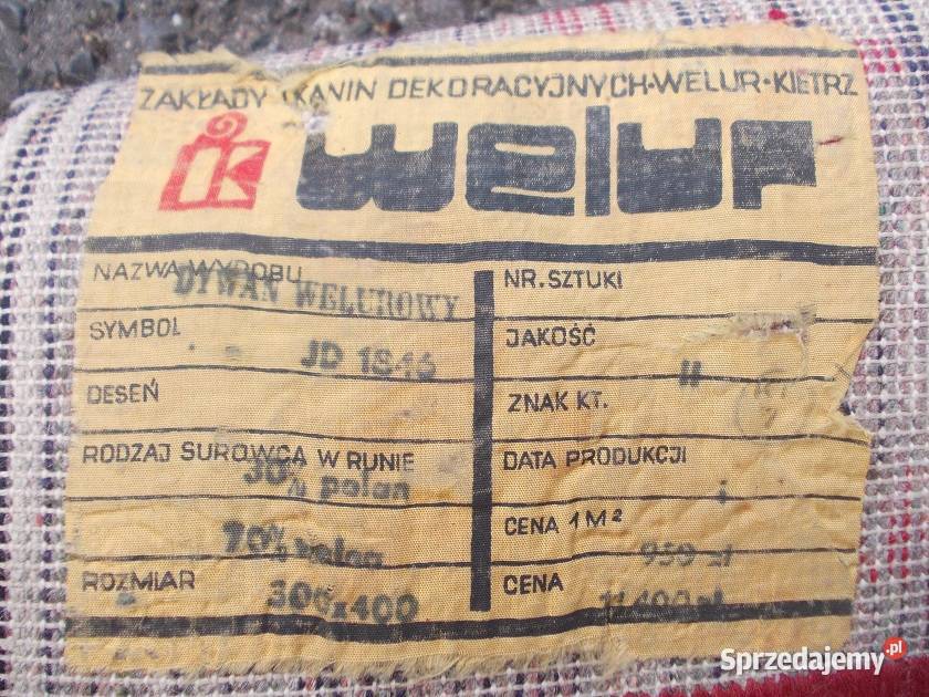 Stary duży dywan tkany 400 x 300 wełniany Bielsko-Biała