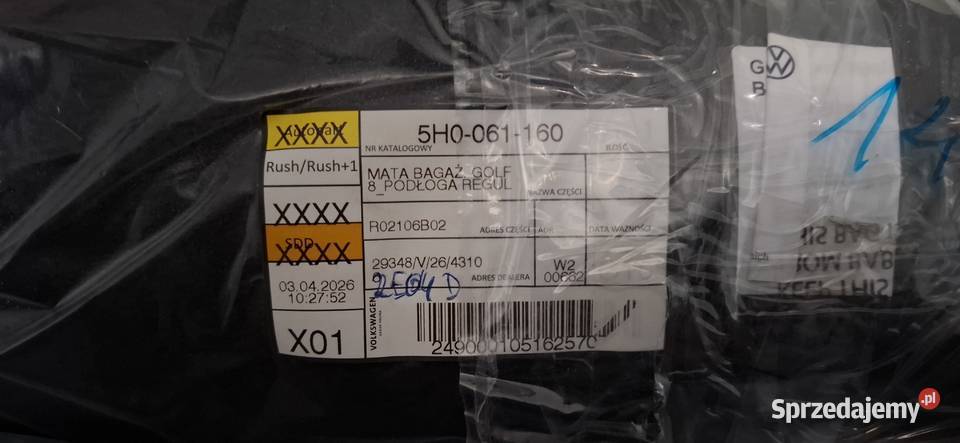 Mata do bagaznika vw golf 8 HB 20202026 Nowa Olkusz