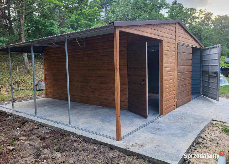 Garaż Blaszany drewnopodobny 45 25 wiata na Szczecin