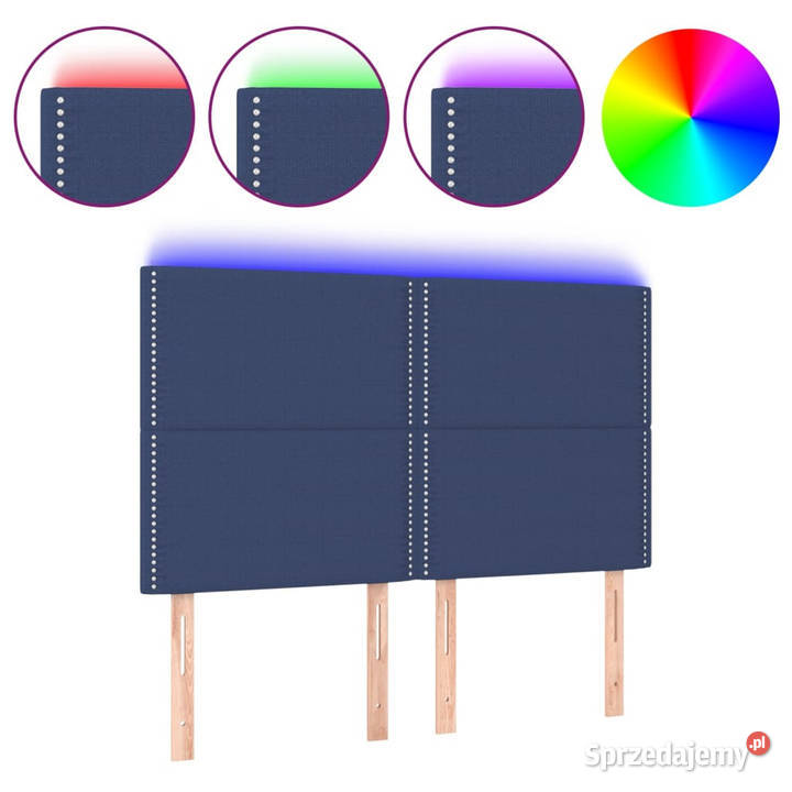 Zagłówek do łóżka z LED niebieski 144x5x118128 Warszawa