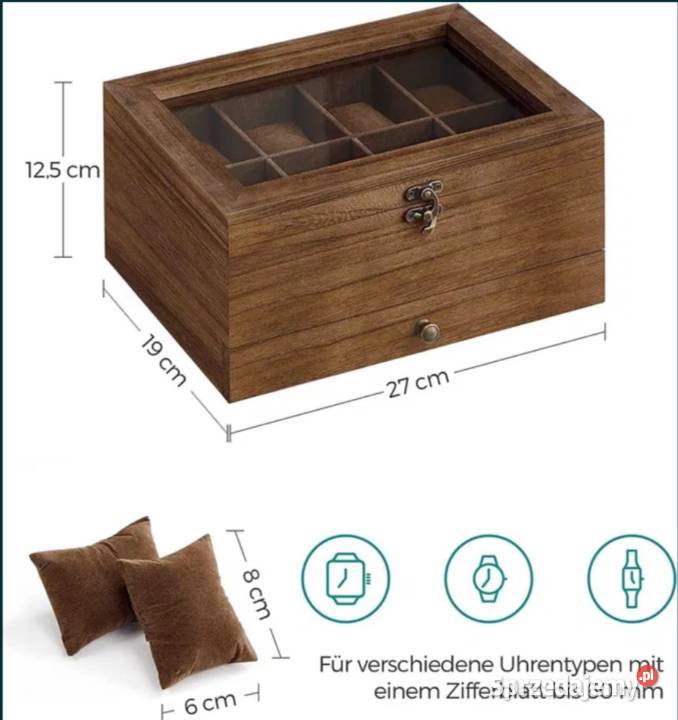 Nowa szkatułka na zegarki pudełko Wielofunkcyjne Pozostałe