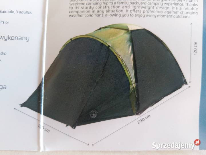 NAJTANIEJ Namiot Rodzinny 3 4 osobowy 240 x 180 śląskie