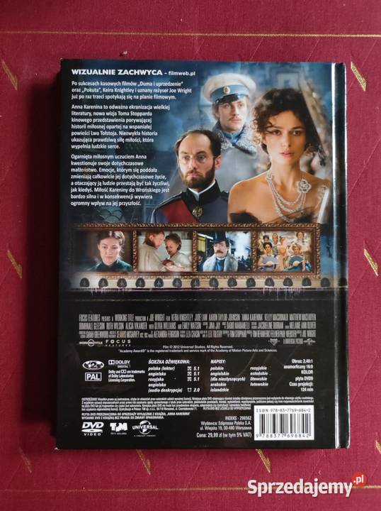 2012 książka film DVD Anna Karenina Joe Wright Kielce