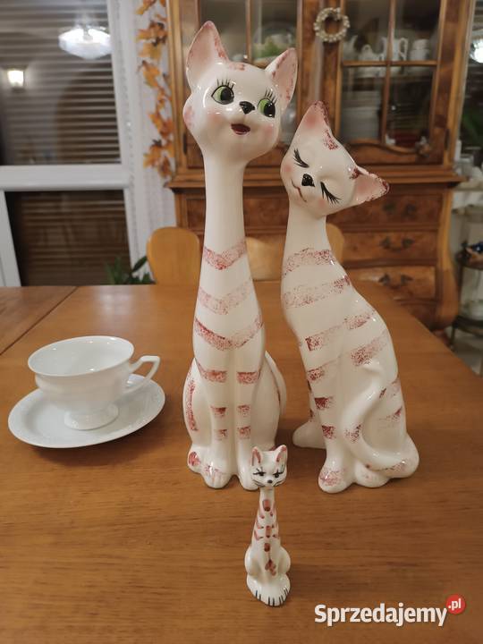 Porcelanowe kochające się koty Gorlice