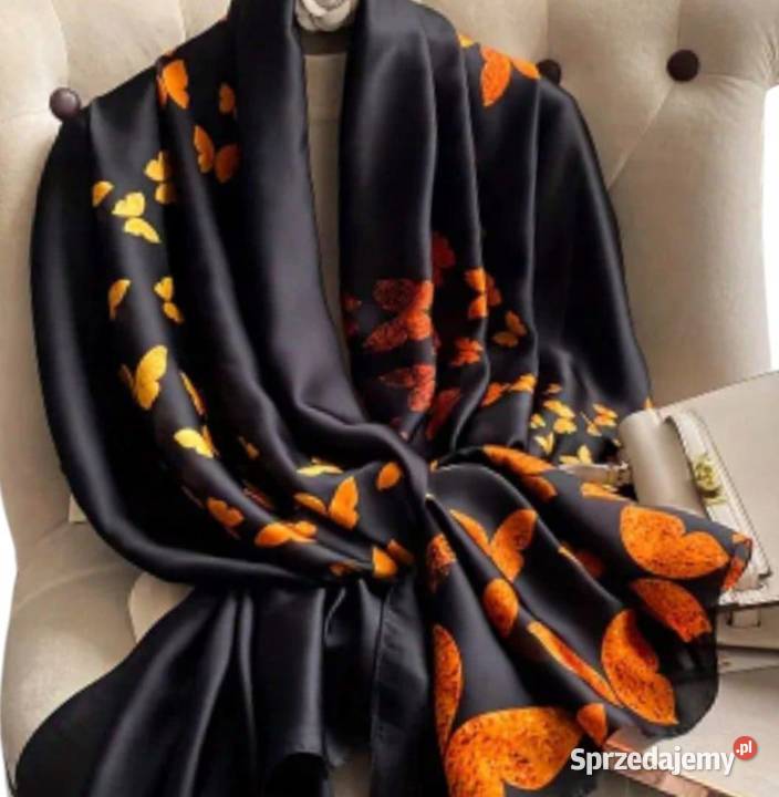 Luksusowa chusta szal apaszka 80x180 jedwab Wieluń