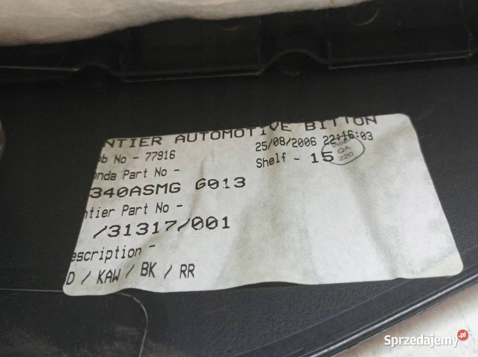 TUNEL ŚRODKOWY PODŁOKIETNIK UFO HB Honda Civic Podłokietniki Podłokietniki