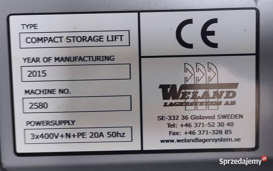 Automatyczny regał windowy Weland 2580