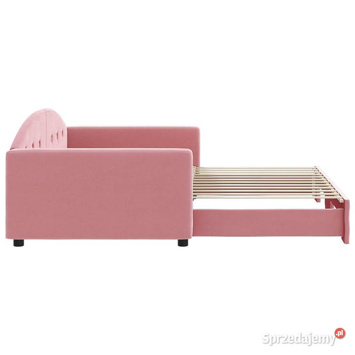 Sofa rozsuwana różowa aksamit 100x200 WM3197311 Warszawa