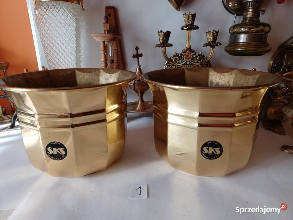 Komplet dwóch mosiężnych pięknych donic Kolekcja Poznań sprzedam