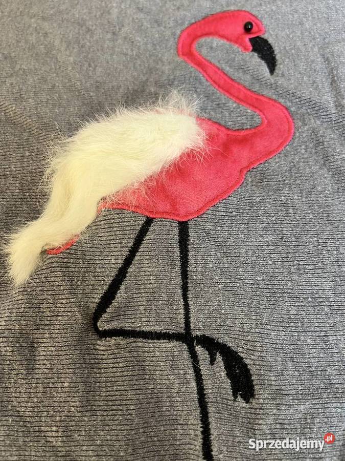 Sweter szary z flamingiem podkarpackie Jasło sprzedam