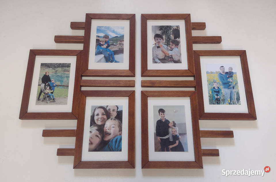 Drewniana Multirama Ramka na 6 zdjęć 15X21