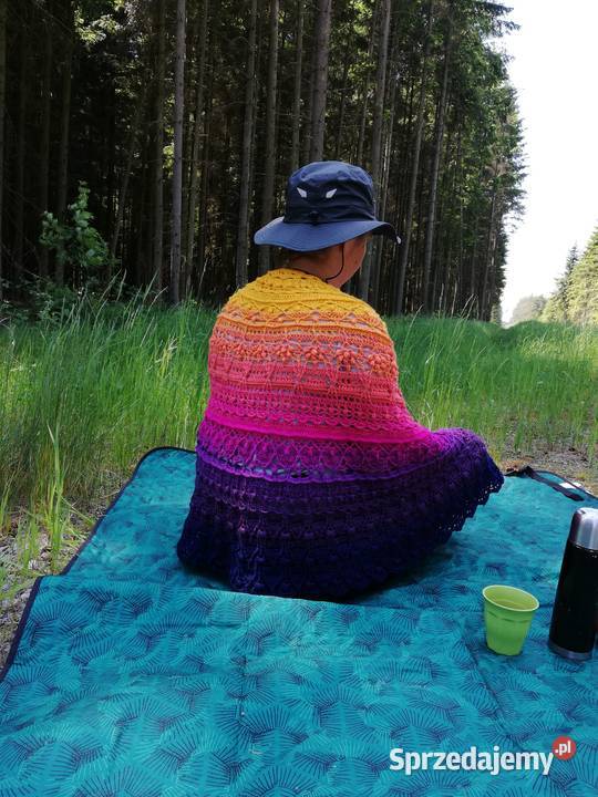 Chusta Ombre kolor Letni zmierzch rękodzieło na sprzedam