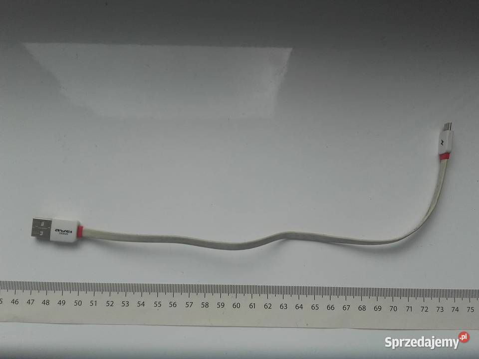 Kabel USB microUSB AWEI 30 płaski białoczerwony Pozostałe Bydgoszcz