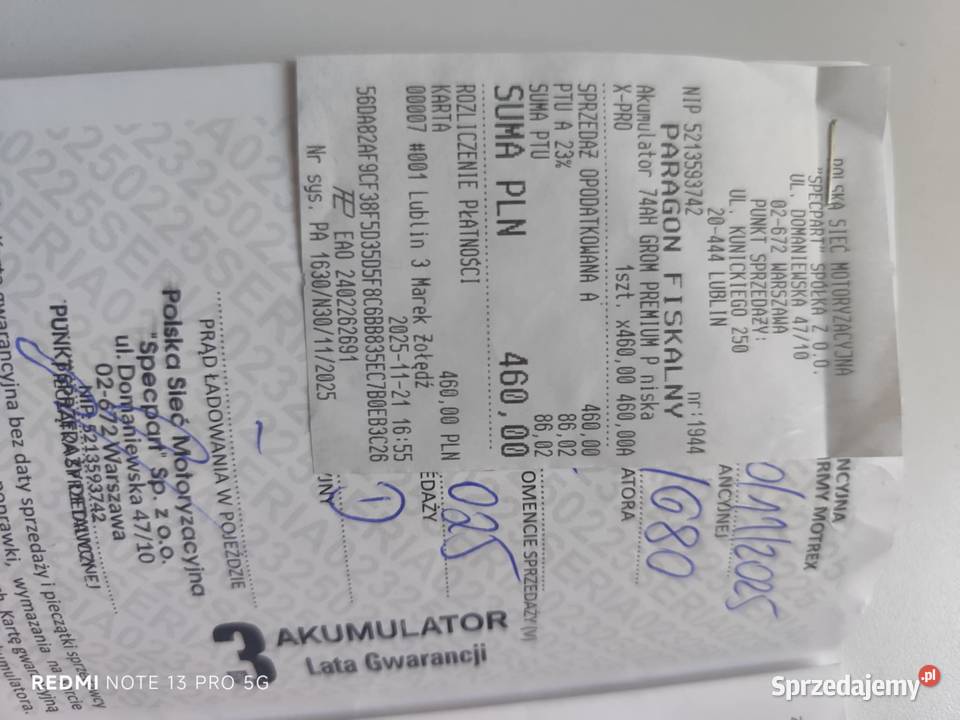 Akumulator sprzedam