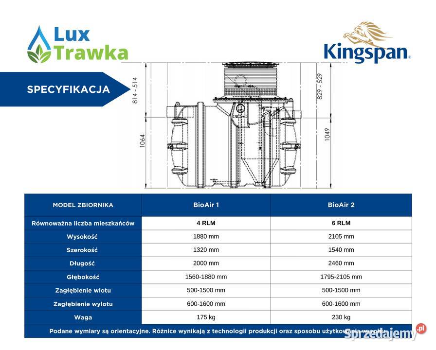Oczyszczalnia biologiczna BioAir 4 Kingspan Skrzydlna sprzedam