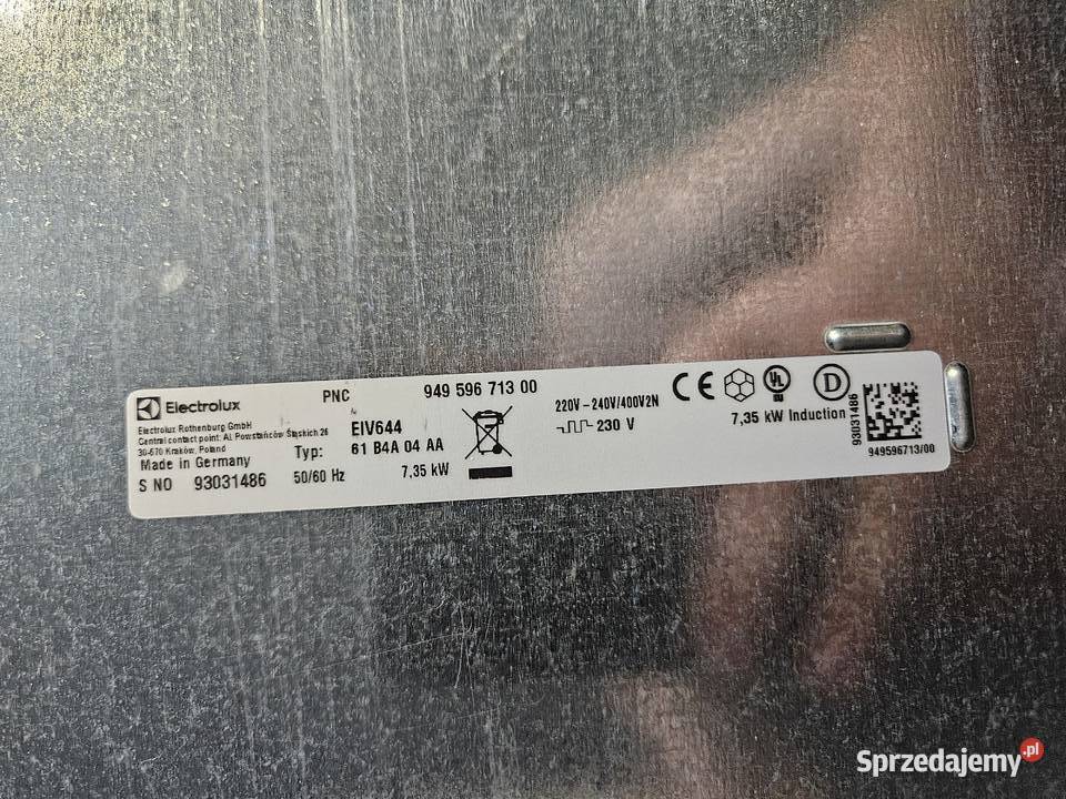 Płyta indukcyjna indukcja electrolux EIV 644 lubelskie sprzedam