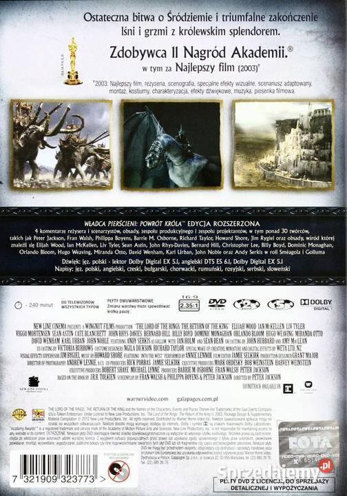 WŁADCA PIERŚCIENI TRYLOGIA 2PŁYTOWE ED Kalisz