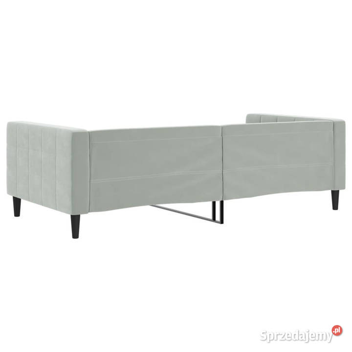 Sofa z funkcją spania jasnoszara obita aksamitem Łóżka mazowieckie Warszawa