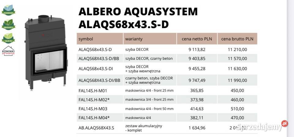 HITZE Wkład kominkowy z płaszczem wodnym ALAQS wielkopolskie Nowy Tomyśl sprzedam