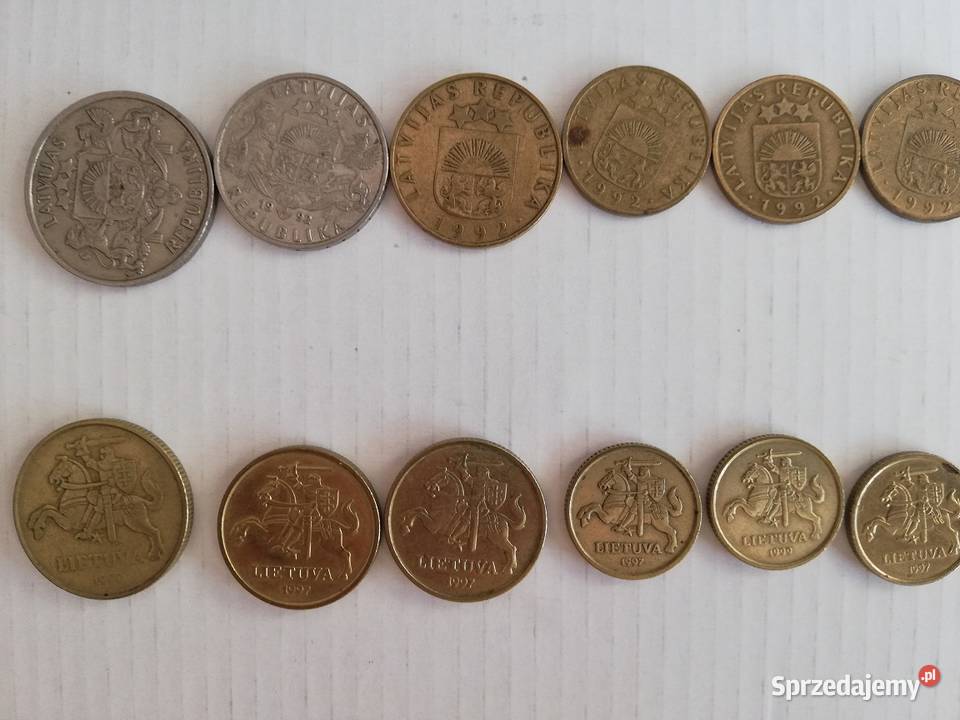 Monety łotewskie i litewskie Wronki
