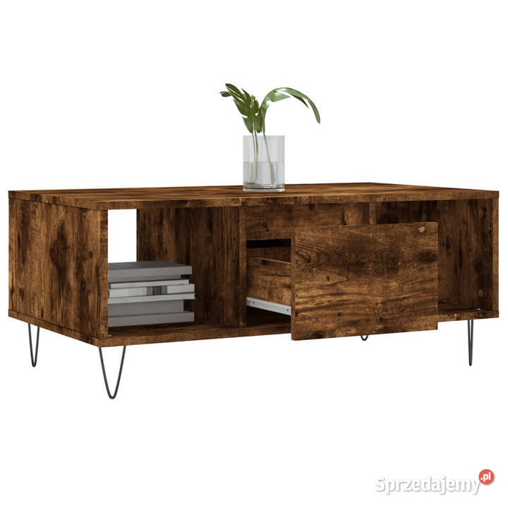 Stolik kawowy przydymiony dąb 90x50x365 WM830593 Stoły