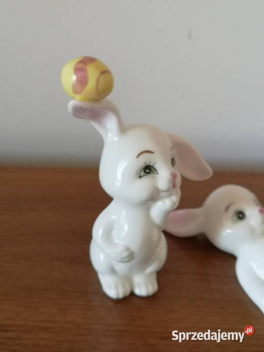 Figurki zajączki Wielkanocne porcelana vintage kujawsko-pomorskie