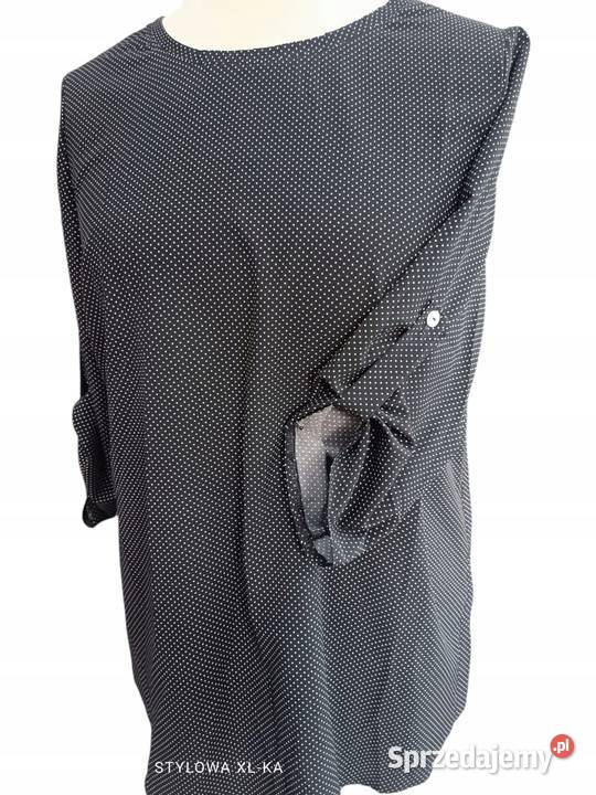 ELEGANCKA czarna KOSZULA groszki XL biust 110 Bluzki i koszule Wieluń