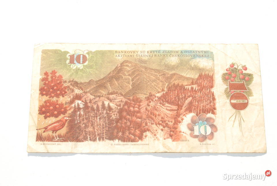 Stary banknot 10 koron Czechosłowacja 1986 antyk Cieszyn