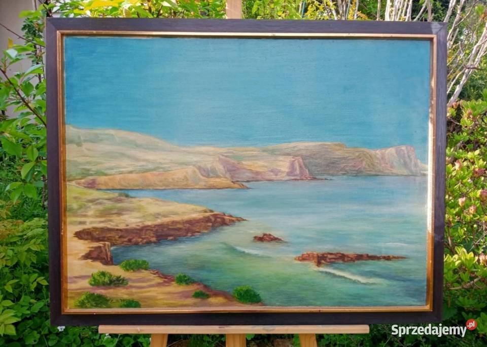 PEJZAŻ MORSKI OLEJ NA PŁÓTNIE 89 x 69 Pabianice