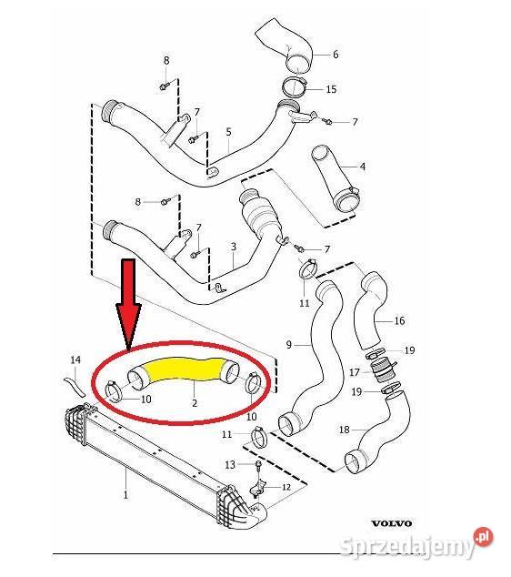 RURA WĄŻ INTERCOOLERA VOLVO XC60 S80 24D podkarpackie Mokre