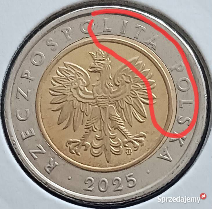 5 Złotych 2025 r Wielodestrukt mennicy 4 Konin