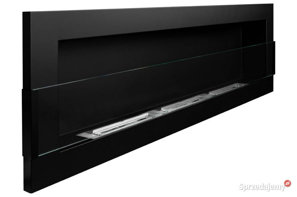 Biokominek wiszący z szybą 1200x400 Box czarny