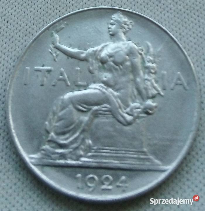 WŁOCHY1 LIRA 1924 r Numizmatyka Legionowo