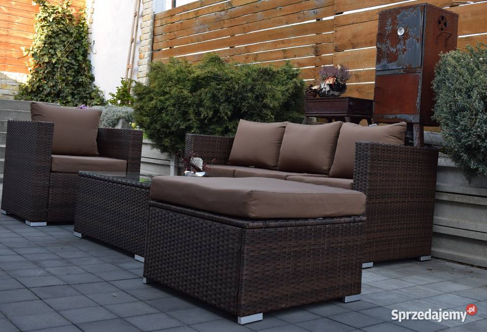 BORNEO brąz technoratan sofa fotel pufa Bosutów