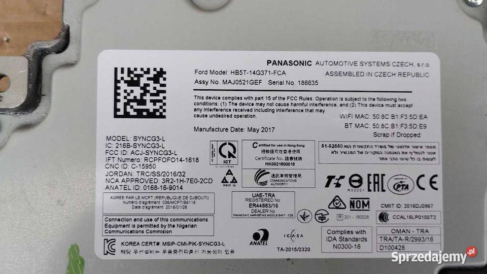 Moduł Sterownik GPS Nawigacji Ford Kuga Mk2