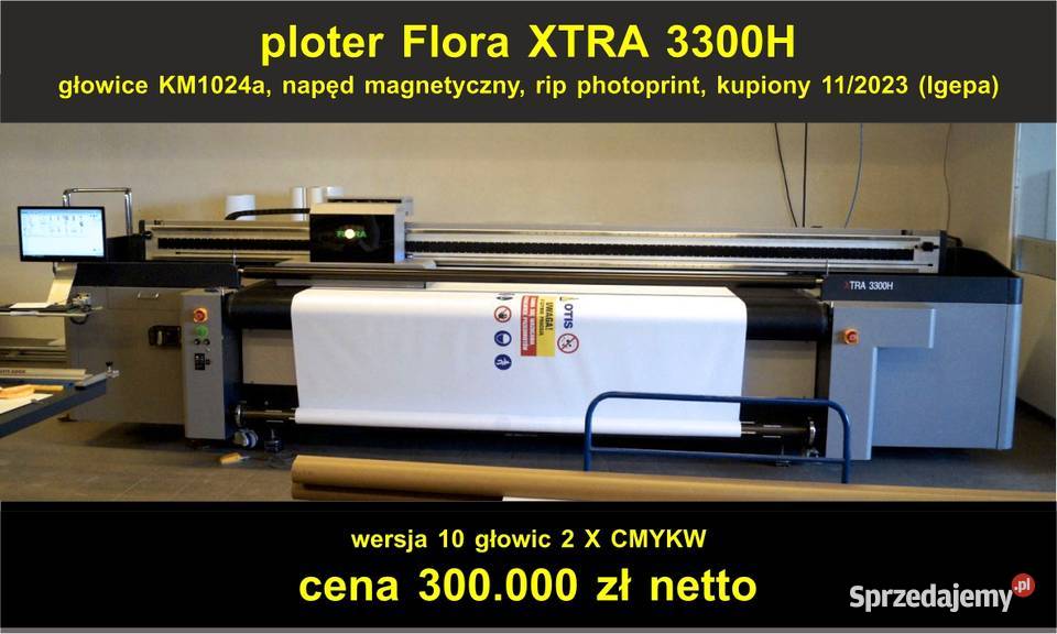 ploter drukujący flora XTRA3300h na gwarancji mazowieckie Warszawa sprzedam